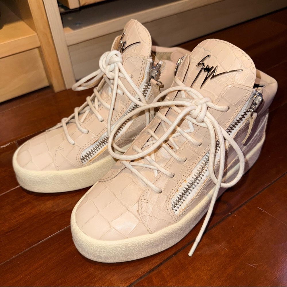 Giuseppe Zanotti Beige High-Top Sneakers